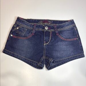 YMI Denim Blue Girls Embroidered Shorts Sz 10
